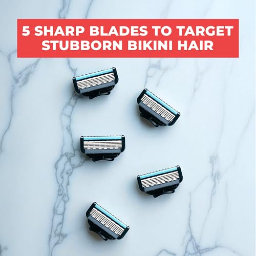 Tomboy 5-Blade Razor Refills, 4-Pack, Women's Precision Shave Cartridges with Moisture Strip