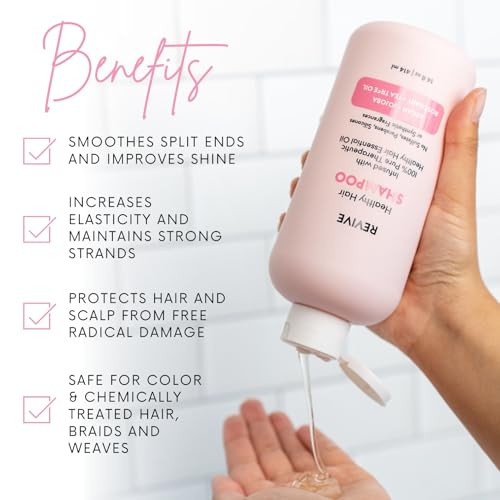 Healthy Hair Shampoo & Conditioner Set by REVIVEEO ? Strengthening, Hydrating, Scalp-Nourishing, Biotin, Argan Oil