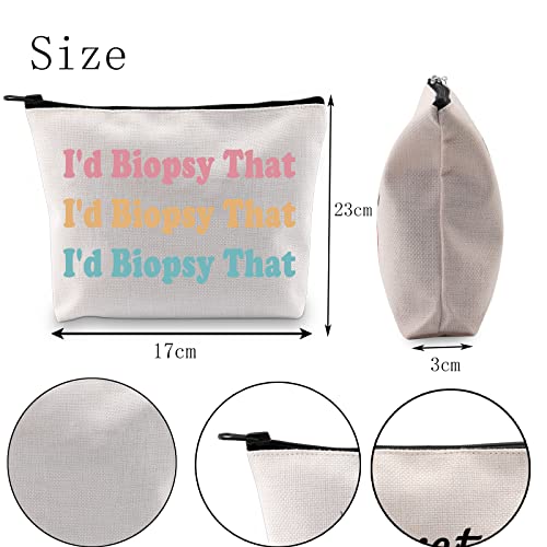 POFULL Dermatologist Work Skin Deep Gift I'd Biopsy That Cosmetic Bag Skin Doctor Gift (I'd Biopsy That Cosmetic Bag)