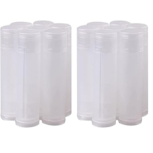 100Pcs 5ML Transparent Clear Empty Lip Balm Tubes Containers (Pack of 2)