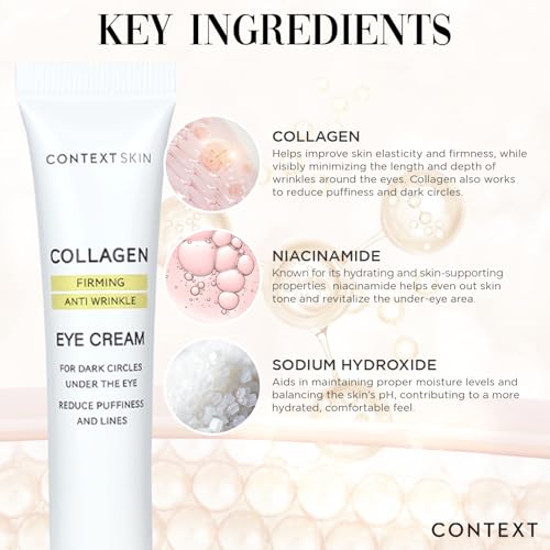 CONTEXT SKIN Collagen Eye Cream ? 3-in-1 formula with collagen, coffee & niacinamide for lightweight hydration ? supports a smoother, refreshed under-eye appearance ? 0.88 fl oz