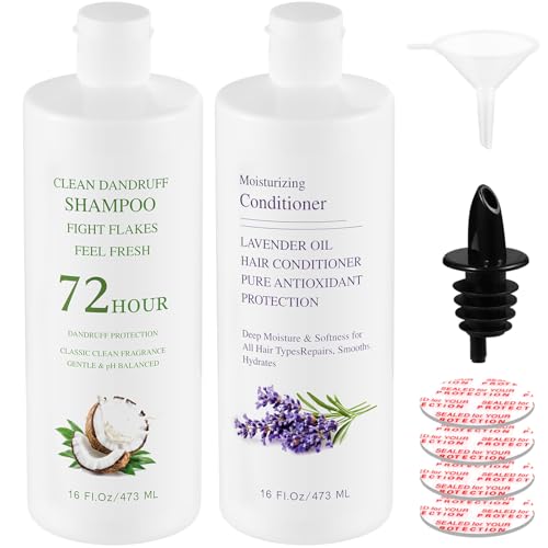 Cruise Empty Shampoo Bottles: 32oz in Total Leak-Proof - Fill The Bottles&Pack Them In Checked Luggage With Confidence- Reusable Funnels - for Cruise, Travel, Events