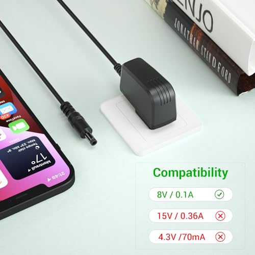 8V Shaver Charger Compatible with Philips Norelco Multigroom HQ840 3000 Series MG3750 MG3750/50 MG3750/10 MG3750/60 MG3760 MG3760/50 Shaver Power Supply Cord Charger
