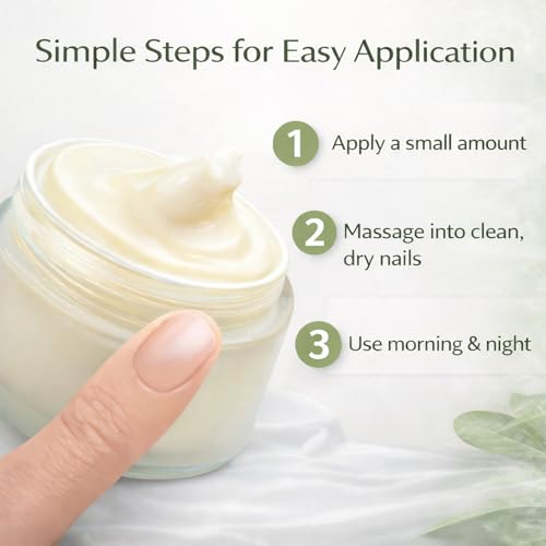 Nail Treatment Cream, Nail Repair Cream for Damaged, Cracked, Thin Nails, with Tea Tree Oil, Oregano Oil, Vitamin E, Improves Nail Appearance, Nail Strengthener & Growth, 50G/1.76OZ