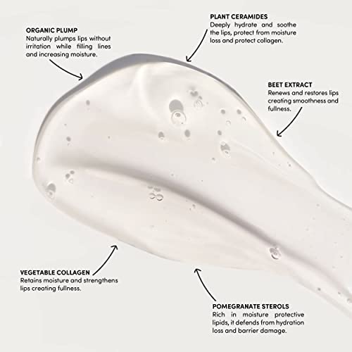Fitglow Beauty | Night Lip Serum | Lip Sleeping Mask | Plant-Powered Natural Overnight Lip Mask Treatment | Hydrating Moisturizer for Dry Cracked Chapped Lips | Skincare | 1 Tube (10g), Clear