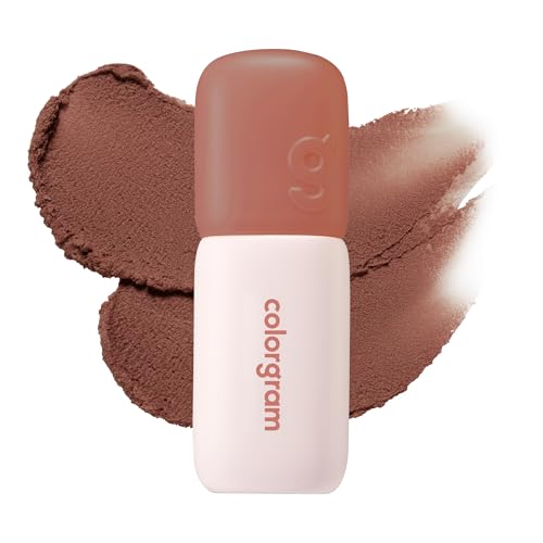 COLORGRAM NUDE BLUR TINT 08 HIP CHOCOLATE | K-Beauty Makeup, Soft-Focus Matte Lip Stain, 2-in-1 Lip & Cheek