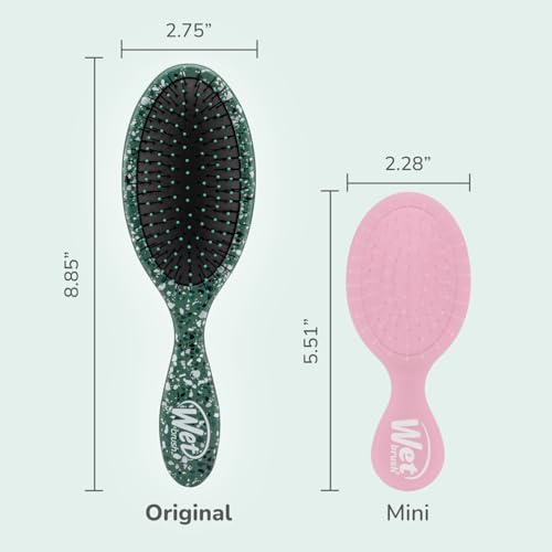 Wet Brush Original Detangler Hair Brush - Supercharged Emerald - All Hair Types - Ultra-Soft IntelliFlex Detangler Bristles Glide Through Tangles with Ease - Pain-Free Comb for Men & Women