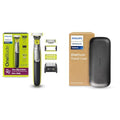 Philips Norelco OneBlade Face+Body Travel Kit Bundle - Philips Norelco OneBlade 360 Face+Body Hybrid Electric Trimmer and Shaver, QP2834/70 + Travel Case. QP401/90