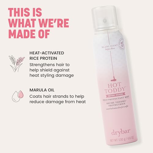 Drybar Hot Toddy Heat Protection Spray for Hair, Lightweight Formula, Protects from Heated Styling, Straightening and Curling Irons