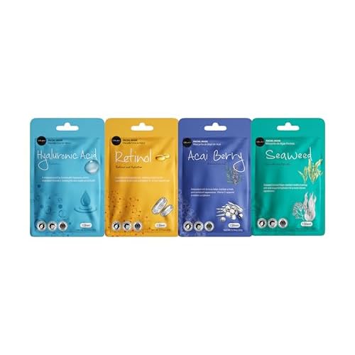 celavi Face Mask Set Korean Beauty Essence Facial Paper Sheet Mask Korea Skin Care Moisturizing 2 Packs of each 12 New flavors K-Beauty Skincare 24 masks in a pack Made in Korea
