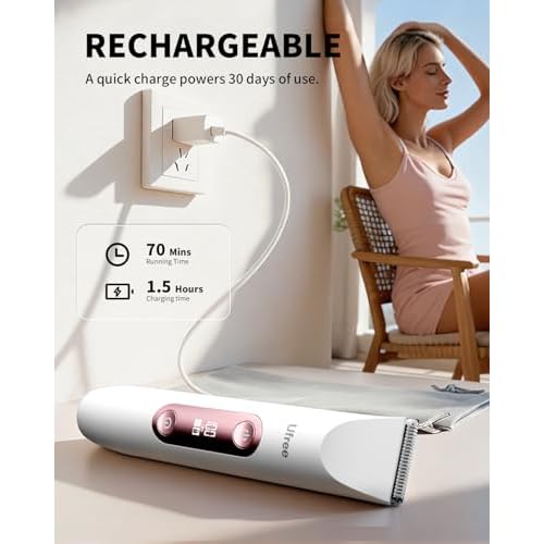 Ufree Bikini Trimmer Electric Razors for Women Dual Head, Pubic Body Hair Trimmer Electric Shaver for Face, Legs, Arm, Rechargeable Lady Shaver Waterproof, Summer Grooming Kit, Gifts for Her