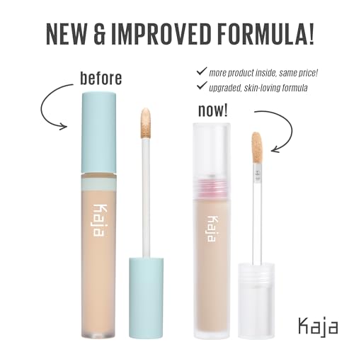 KAJA Liquid Concealer - Don't Settle 04 Waffles | with Aqua Ceramide, Hydrating, Buildable, Lightweight, Seamless Coverage, Dark Circles Cover Up, Under Eye, Dark Spot Corrector Makeup, 0.21 Oz
