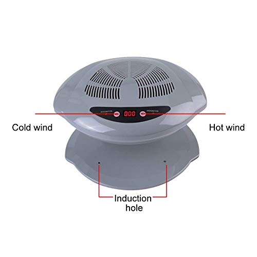 Professional Nail Dryer,Air Nail Dryer for Both Hands and Feet,400W Air Nail Fan Blow Dryer for Regular Nail Polish Automatic Cool Breeze Home and Salon Use Grey US Plug 110V
