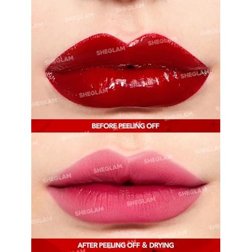 SHEGLAM Peel Talk Lip Tint Transfer-Proof, Highly Pigmented Color Peel Off Lip Stain Liner-Celeb Crush