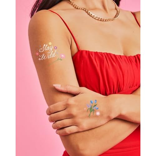 xo, Fetti Wildflower Garden Temporary Tattoos - 104 designs | Pastel Florals, Spring, Garden Party, Bridal Shower, Birthday Favors, Easter, Girly