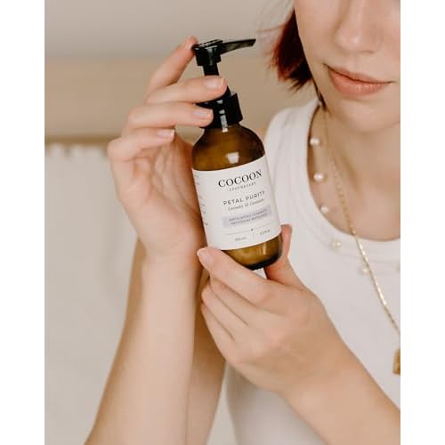 COCOON APOTHECARY 3.3 fl oz Petal Purity Exfoliating Cleanser, Ecocert Cosmos Natural | Gentle Exfoliating Face Cleanser For Dry/Normal Skin, Purify, Coconut Oil, Almond Oil, Lavender, Geranium