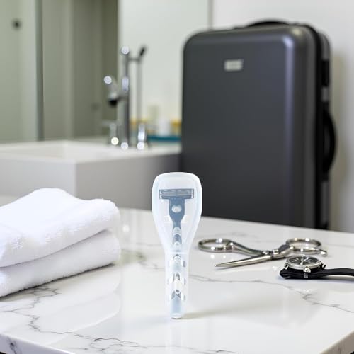 Transparent Plastic Travel Razor Case, Portable Manual Shaver Storage Box, Protective Container Organizer for Men