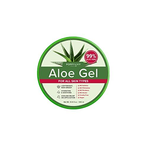 Absolute New York Poppy & Ivy Aloe Gel, Lightweight and Non-Greasy, Hydrating, Soothing and Cooling Relief