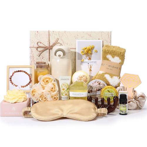 Sea Team 16-Pack Relaxing SPA Gift Set for Women, Valentine Day Gift, Shower Kit with Bath Bomb, Bath Salt, Handmade Soap, Cream, Essential oil, Gift Box Included, Chamomile