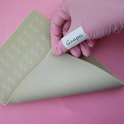 5pcs Microblading Hair Strokes Practice Latex Strokes Practice Skin Double Sided Eyebrow Inkless Fake Skin Pre-Printed and Inkless (White Outline-Hair Strokes)