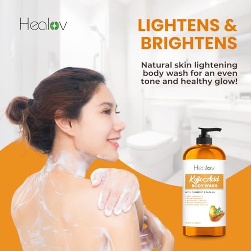 Kojic Acid Soap for Hyperpigmentation ? Skin Brightening Kojic Papaya Body Wash ? Dark Spot Soap Reduces Acne, Scars, and Evens Tone ? Turmeric Body Wash for Brighter Glowing Tone