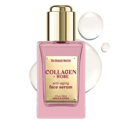 Collagen Face Serum with Rose ? Firms Skin, Boosts Hydration, Soothes Dryness ? Dermatologist Tested, Anti-Aging, Korean Skin Care ? Clean Vegan Formula for Sensitive Skin ? 2 Fl Oz