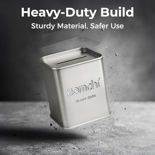 ZOMCHI Blade Disposal Container for Safety Razor Blade Storagement,Razor Blade Disposal Container (Silver)