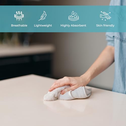 Threads+ White Wash Cloths, 100% Cotton, Soft & Absorbent, 12x12, 600 GSM, Durable Face Towels for Bathroom, Gym, Spa & Baby Care (White) Brand: Threads Plus (Pack of 12)