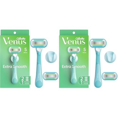 Gillette Venus Extra Smooth Razors for Women, 1 Razor, 2 Blade Refills, Designed for a Close, Smooth Shave (Pack of 2)
