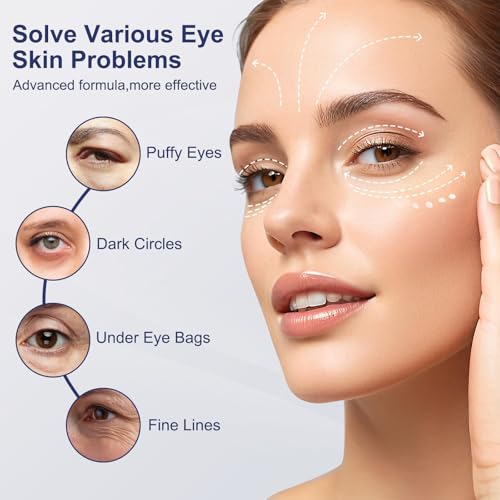 Multi-Peptide & Retinol Eye Cream,Electric Massage Eye Cream With Caffeine,Niacinamide,Vitamin C & for Dark Circles, Puffiness Puffy Bags & Wrinkles £¬Anti-Aging Eye Cream for Fine Lines, 0.7 fl.oz