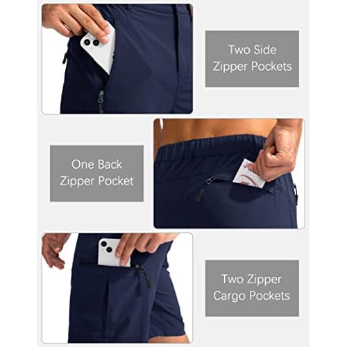 Pudolla Men's Hiking Cargo Shorts 9"/7"/11" Lightweight Outdoor Shorts for Men Trip Golf Camping Casual with 5 Zipper Pockets