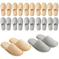 12 Pair House Disposable Slippers for Guests Spa Hotel Slippers for Travel Washable Reusable Non Slip Closed Toe for Shoeless Home Indoor Wedding Party