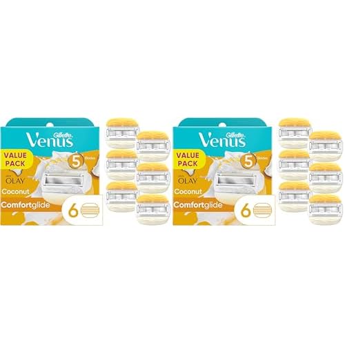 Gillette Venus ComfortGlide Womens Razor Blade Refills,Infused with Olay Coconut Scent,6 Count (Pack of 2)