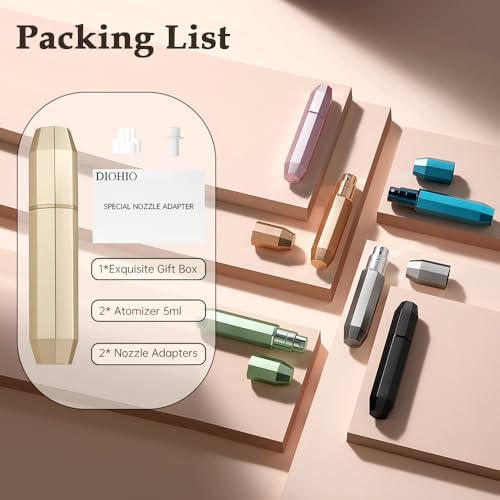 5ml Perfume Atomizer Travel Refillable, 3PCS Perfume Travel Refillable Bottle,Bottom-Filling Fragrances Perfumes Bottle,Mini Cologne Dispenser,Portable Sprayer (black-grey-blue)