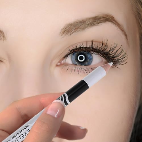 Eyeliner Pencil Set White 20Pcs Eye Makeup Pencils Natural Look Portable Size for Home and Professional Use