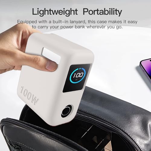 for Anker 100W Charger Silicone Case Cover, Shockproof/Waterproof/Dustproof, Scratch-Resistant, Chargeable Without Removal (Off White)