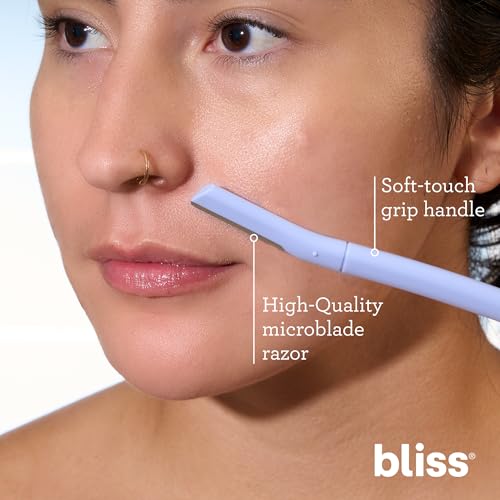 Bliss Stainless Steel Disposable Dermaplaning Tools | Facial Exfoliator and Eyebrow Razor to Dermaplane Peach Fuzz - 2 Pack -16 count