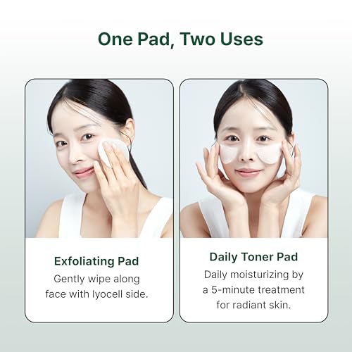 Green Rice Biome Toner Pad (5.54oz/60 Pads) with Probiotic, Exfoliating, Remove Blackheads & Whiteheads, Radiant Skin, Dual-Sided Pad for Sensitive Skin, Fragrance-Free, Vegan Korean Skincare