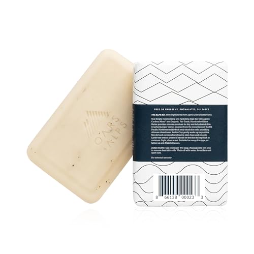 Oars + Alps Exfoliating & Moisturizing Bar Soap for Men, Deep Cleaning Soap, Clean Ingredients, All Skin Types, Shea Butter, Jojoba Oil, 6pk