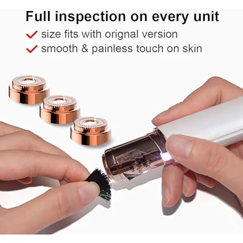 Replacement Head for Laikme Facial Hair Remover Generation 2 - Double Ring Replacement Blades Compatible With Laikme Gen 2 Face Hair Shaver Removal Device Only - Painless Razor Heads (3 Count)