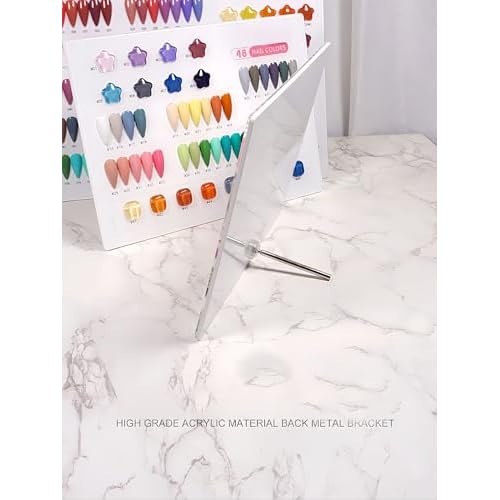 Acycoin2A Acrylic Nail Polish Color Display Board Book Nail Design Chart with 2 Styles Nail Tips Card Board Salon Showing Shelf (160 Colors)