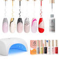 Beetles Liner Gel Polish with Curing Lamp 36W U V Nail Lamp, 6 Colors Liner Gel Polish Set with Fast Drying Compact LED Nail Dryer