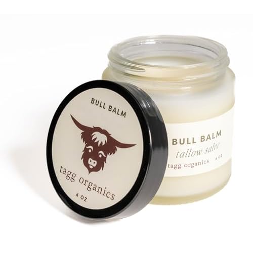 Bull Balm Cooling Menthol Rub with Organic Grass-Fed Tallow ? Moisturizing Skin Conditioner, Non-Greasy Balm with Invigorating Aroma for Active Lifestyles (4 oz)