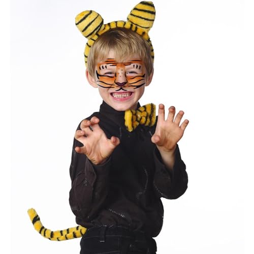 Leopard Tiger Glitter Face Tattoo Stickers for Kids - Temporary Body Art Makeup for Halloween, Cosplay, Birthday Party, Festival - Waterproof Fake Tattoo Stickers - 2Pcs (Wild Animal Design)