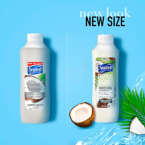 Suave Tropical Coconut Shampoo, Family-Size ? Nourishing Formula for Dry Hair with Coconut Extract & Vitamin E, 22.5 Oz