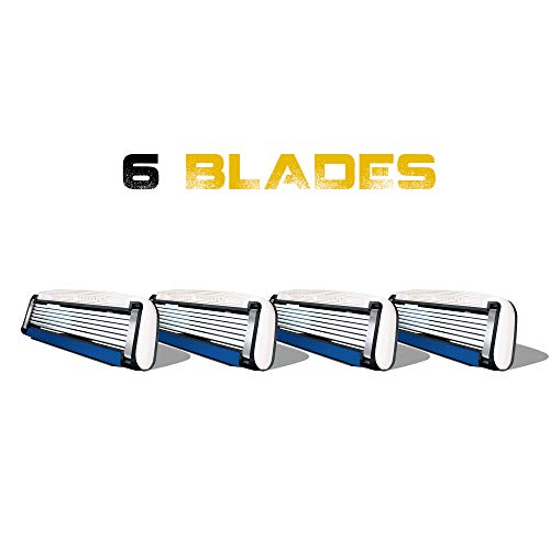 HeadBlade Men's HB6 Refill Shaving Razor Blades - 6 Stainless Steel Blades for No Tugging or Pulling, Shave Less, Works for Face, Body, and Scalp (12 Blades) 3 Pack
