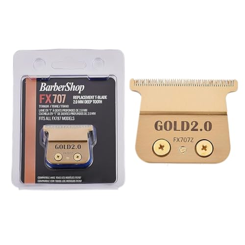 Replacement Blades Compatible with BaByliss PRO Barberology Trimmer Blade,Zero-Gapped Replacement Trimmer Blade Compatible with BaBylissPRO FX787 & FX726 Trimme (7 GOLD/1 PC)
