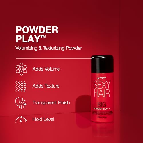 SexyHair Big Powder Play Volumizing & Texturizing Powder, 0.53 Oz | Colorless on Hair | Fragrance Free | Instant Lift (Pack of 2)