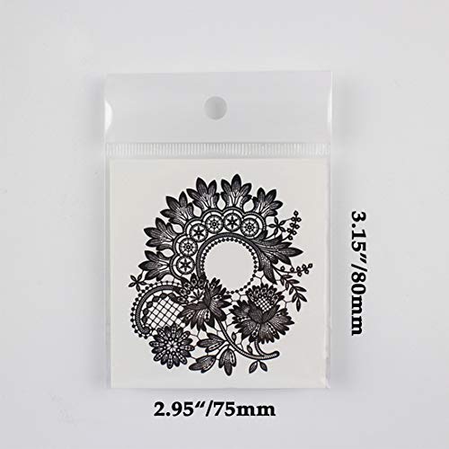 40 Pieces Black Henna Temporary Tattoo Stickers for Women Girls - Lace Indian Mehndi Body Tattoo Sticker for Adults for Arm Leg Hand