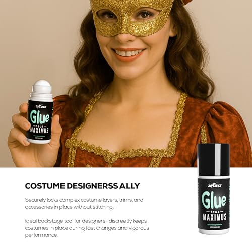 So Danca Glue-teus Maximus Roll-On Body Adhesive ? Hypoallergenic, Sweat-Resistant Body Glue for Dancers, Costumes, Cosplay, Stagewear, Leotards & Pageants